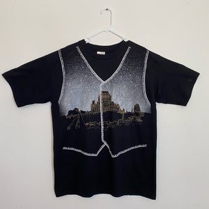Vintage 90s Cityscape Quebec Canada Tourist T Shirt • Sz XL • Single Stitch